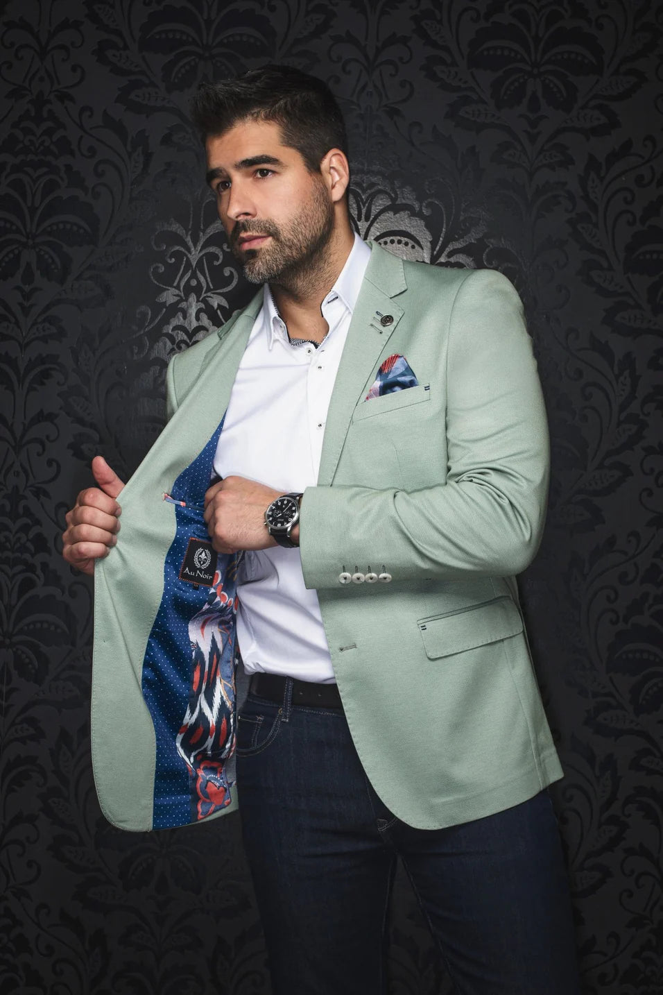 Men Au Noir Blazer Glover Green